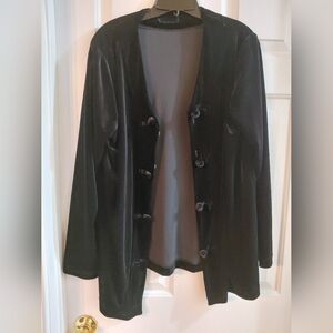 Black Velvet Women's Jacket - Classic Open Front